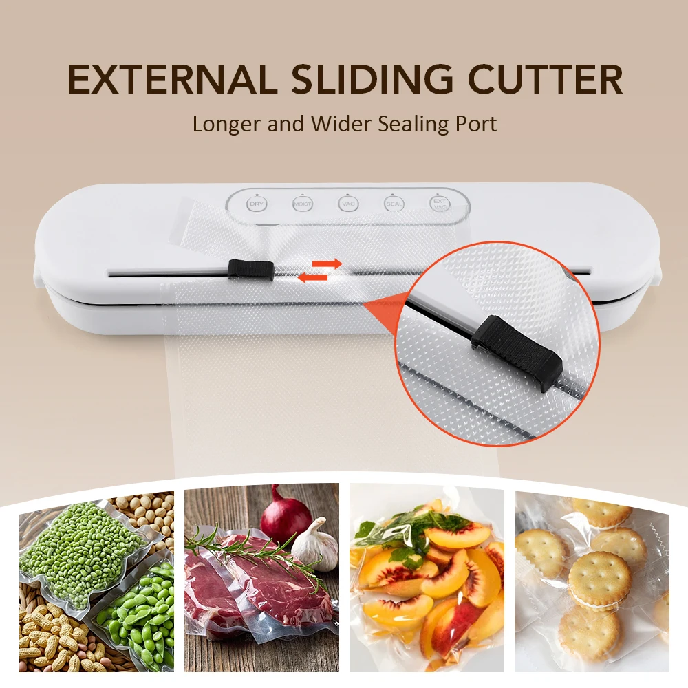 280/200mm 110/220V Heat Seal Machine Household Impulse Vacuum & Power Suction Food Meat Plastic Bag Sealer Kitchen Fruit Storage thumbnail 5