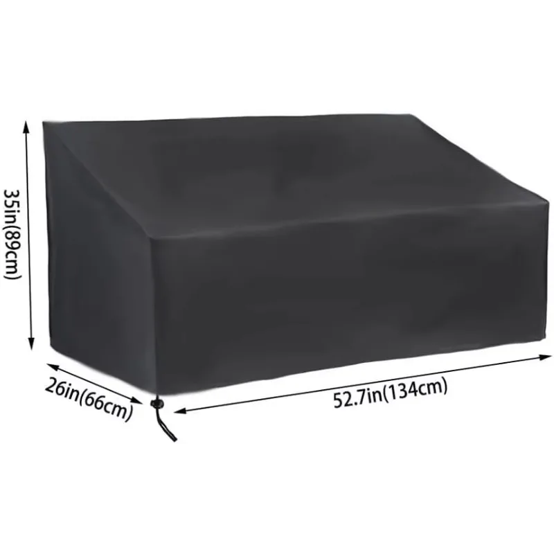 Outdoor Waterproof Garden Bench Cover 2/3/4 Seater Bench Seat Covers Heavy Duty Patio Loveseat Cover(134x66x89cm) thumbnail 3