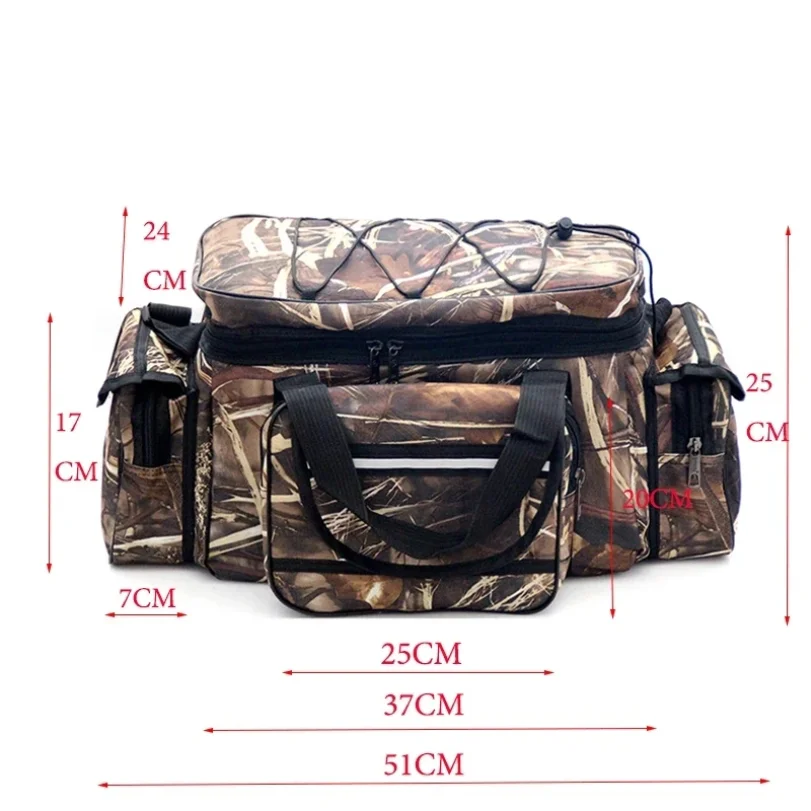 50*30*25cm Waterproof Fishing Bag Nylon Large Capacity Multi-Purpose Fishing Tackle Bag Two-Layer Outdoor Shoulder Bags thumbnail 6