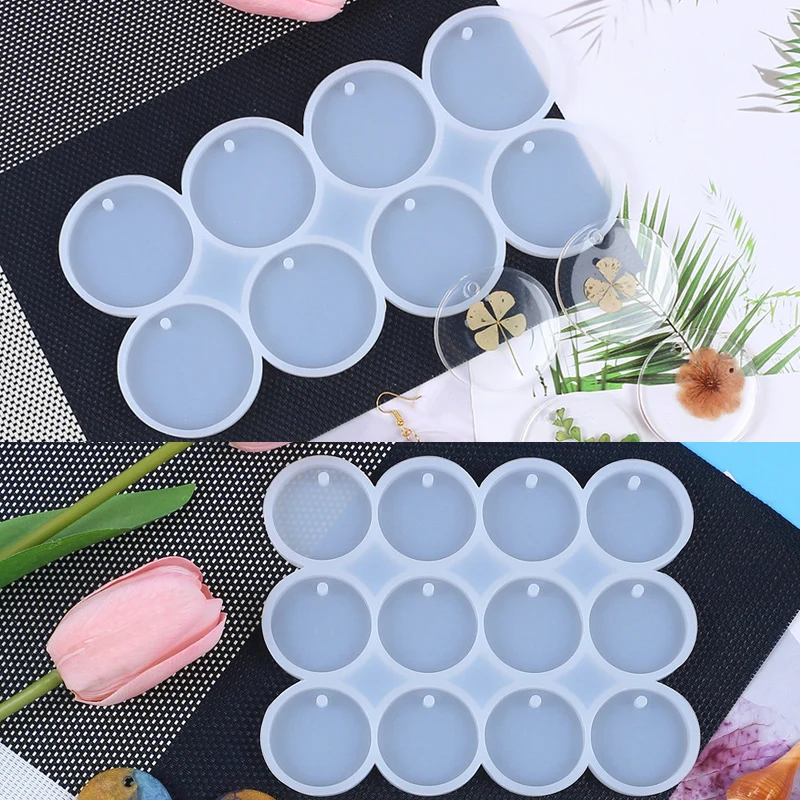 Silicone Resin Molds Set for DIY Round Oval Keychain Pendant Jewelry Casting Mold Used for Making Earrings Pendant Keychains thumbnail 4