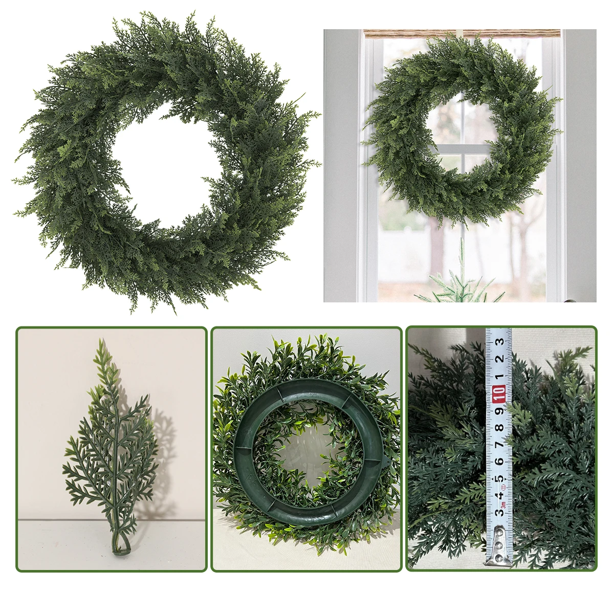 SIA FLOWER Cedar Artificial Flower Ring PE Material Cedar Grass Ring Artificial Plants Garden Decor Home Decor thumbnail 3