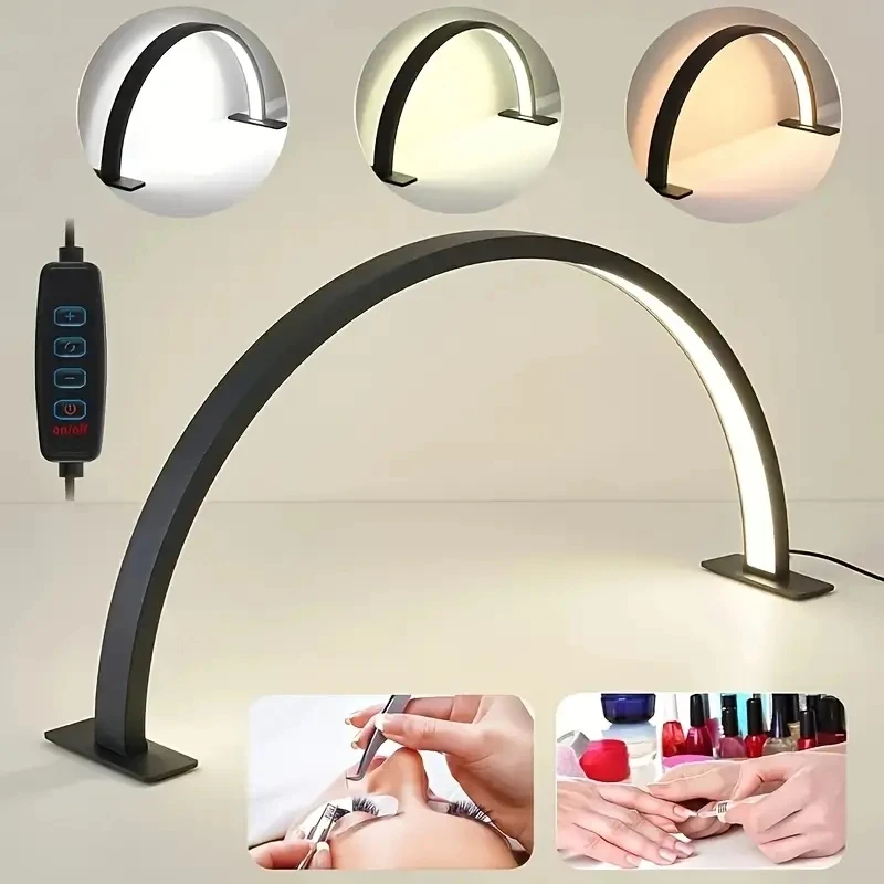 New Moon Nail Work Lamp - Beauty Work Desk Lamp, Three-color USB Power Supply - Black/White/Pink, Suitable for Nail Art, Eyelash thumbnail 5