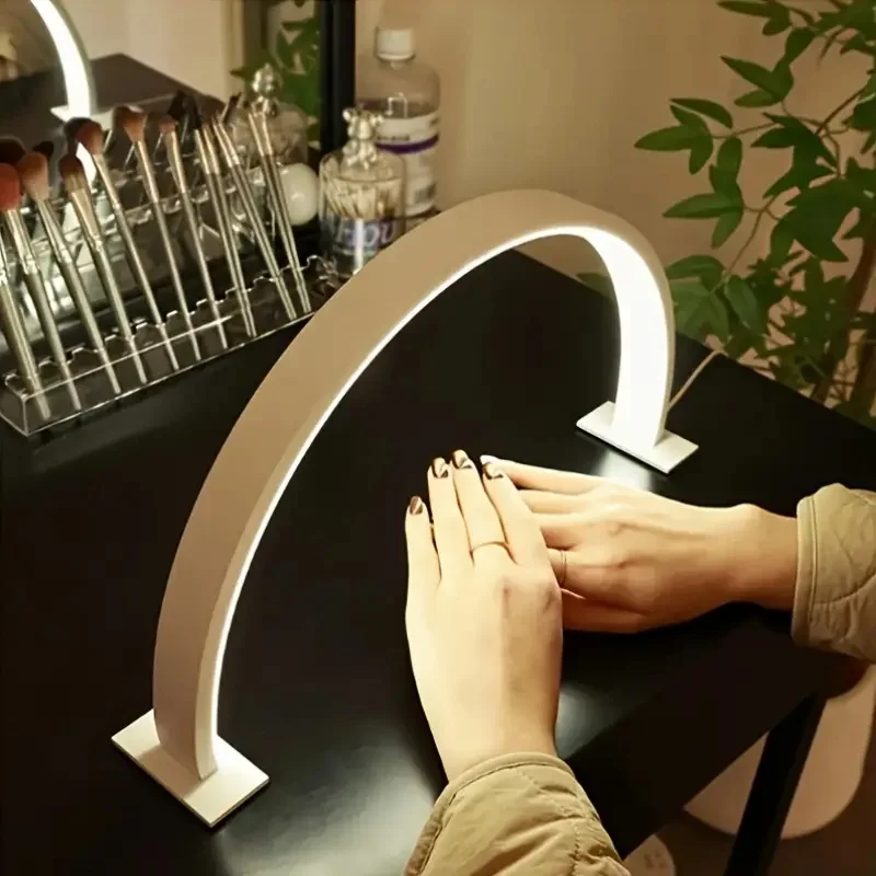 New Moon Nail Work Lamp - Beauty Work Desk Lamp, Three-color USB Power Supply - Black/White/Pink, Suitable for Nail Art, Eyelash thumbnail 3
