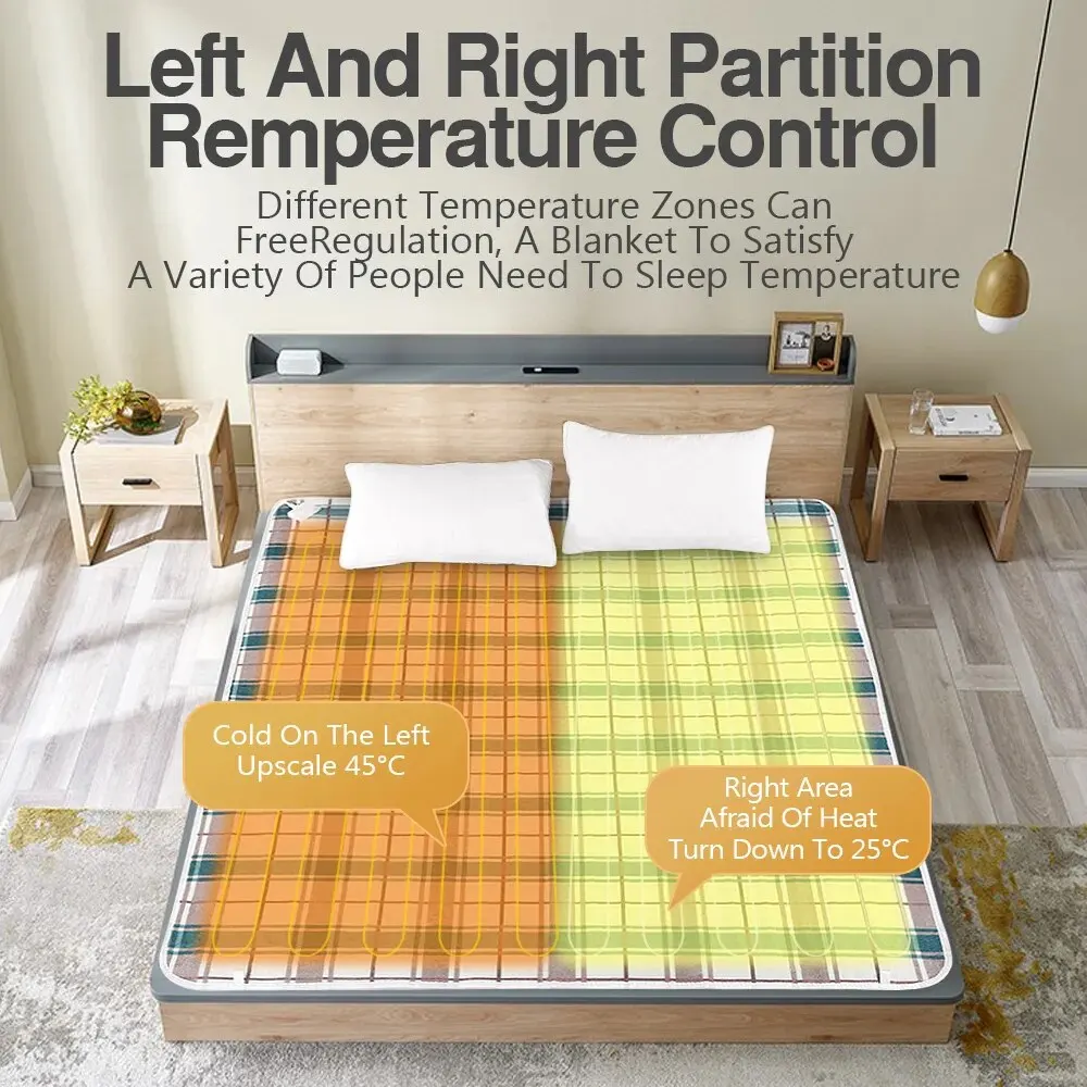 Electric Blanket Heated Mattress 220V/110V Thicker Heater Heated Blanket Electric Heating Blanket Winter Body Warmer EU/US Plug thumbnail 5
