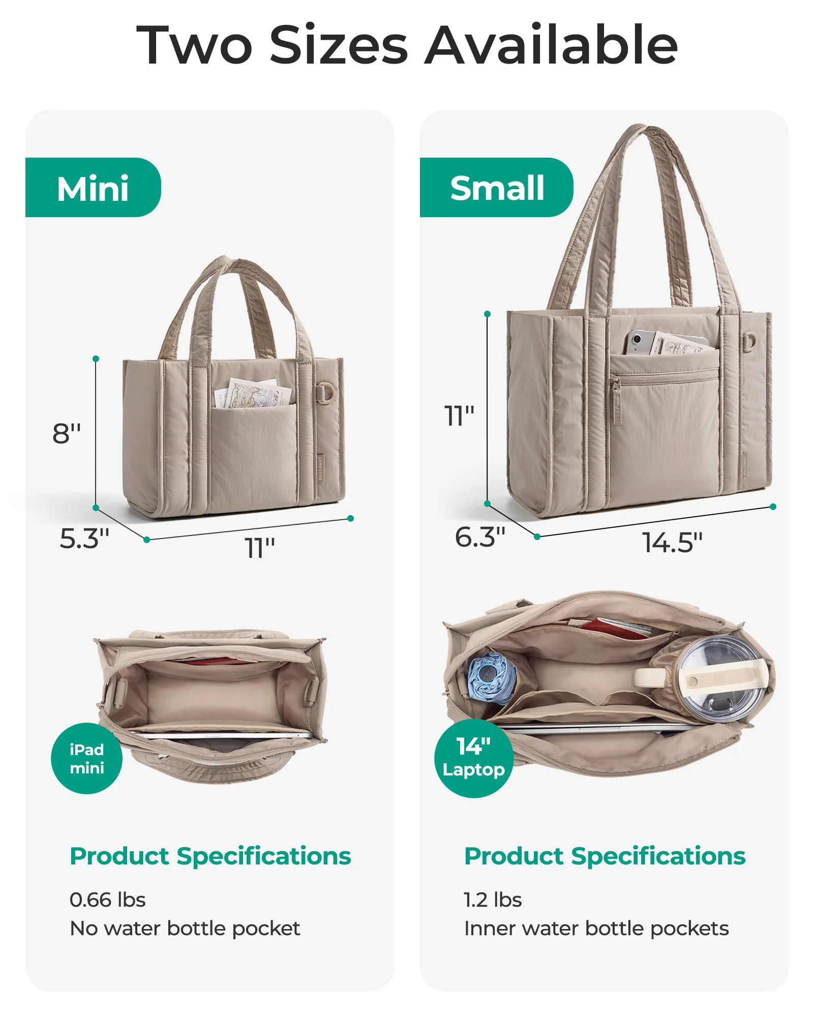 BAGSMART Small Tote Bag for Women Lightweight Crossbody Bag with Zipper Mini Shoulder Bag for Travel Work College thumbnail 2