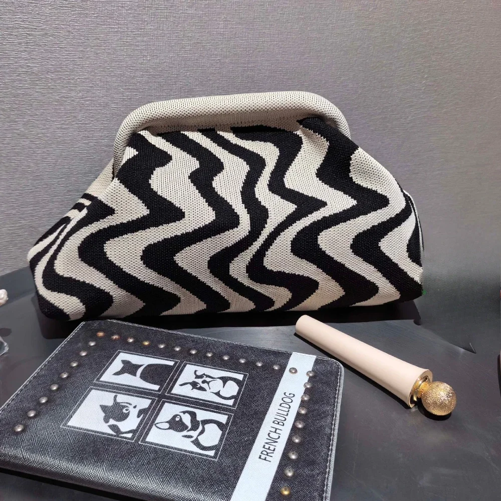 2026 NEW Ladies Beach Shoulderbag Vintage Letter Crochet Knitted Tote Crochet Cord Fabric Shopping Bag Unclosed Unlined Purse thumbnail 2