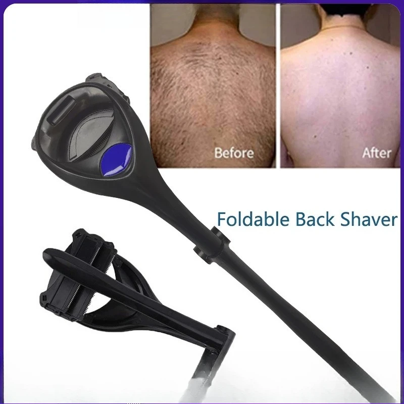 Pain-Free Back Scraper Tool  Manual Long Handle Foldable Razor with Durable Blades for Home Use Practical Grooming Accessory thumbnail 2
