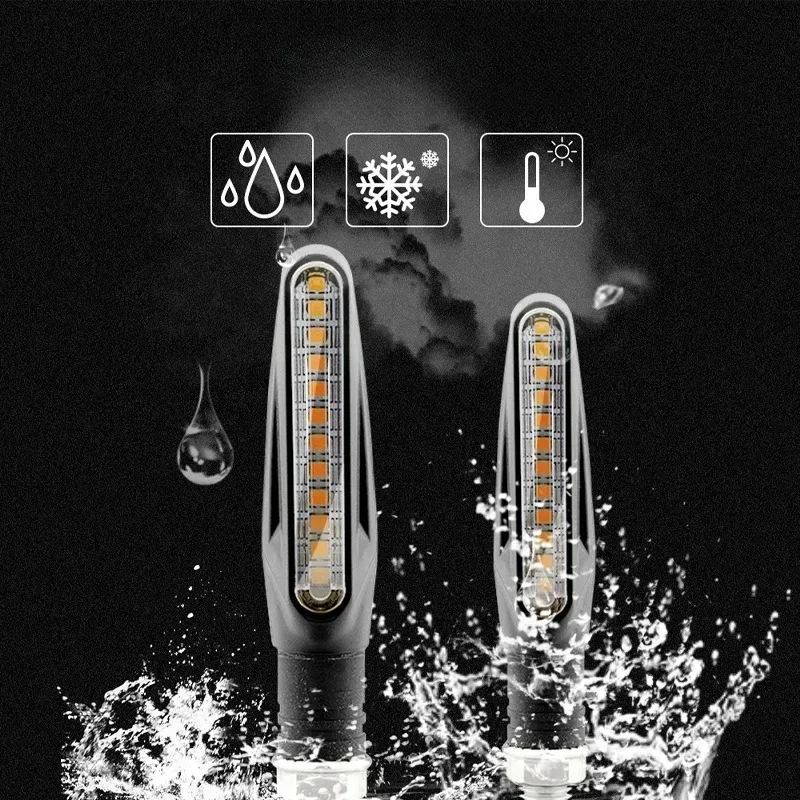 1Pcs Universal Motorcycle Flashing Light Tail Lamp Motorcycle LED Turn Signal Light DRL Amber Flowing Blinker Indicator thumbnail 4