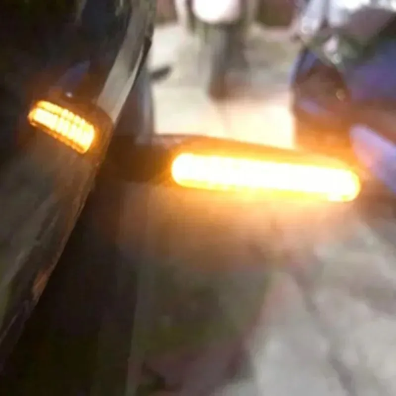 1Pcs Universal Motorcycle Flashing Light Tail Lamp Motorcycle LED Turn Signal Light DRL Amber Flowing Blinker Indicator thumbnail 5