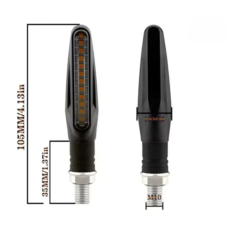 1Pcs Universal Motorcycle Flashing Light Tail Lamp Motorcycle LED Turn Signal Light DRL Amber Flowing Blinker Indicator thumbnail 2