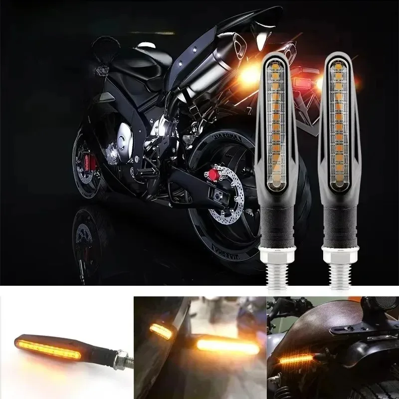 1Pcs Universal Motorcycle Flashing Light Tail Lamp Motorcycle LED Turn Signal Light DRL Amber Flowing Blinker Indicator thumbnail 6