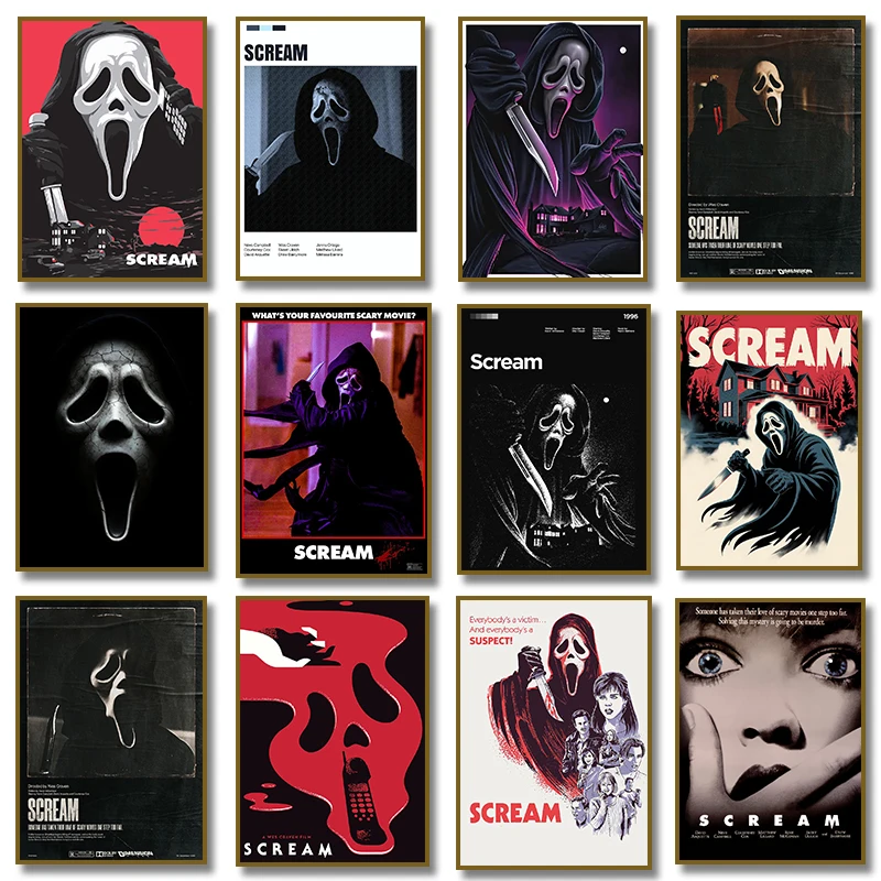 Classic Horror Thriller Movie S-ScreaM Poster Canvas Painting  Print Home Living Room Bedroom Entrance Bar Home Decor