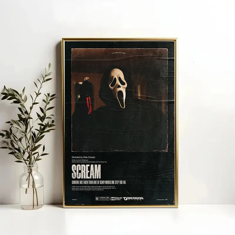 Classic Horror Thriller Movie S-ScreaM Poster Canvas Painting  Print Home Living Room Bedroom Entrance Bar Home Decor thumbnail 4