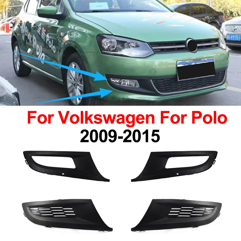 Car Front Bumper Lower Fog Lamp Grille Cover Fog Light Grill For Volkswagen For Polo 2009 2010 2011 2012 2013 2014 2015 Foglight