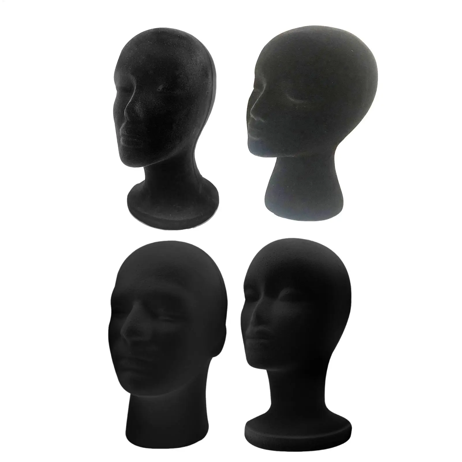 Mannequin Head Foam Black Velvet Mannequin Manikin Head Wig Display Cosmetology Beauty Display Model rack For Jewelry Hair thumbnail 6