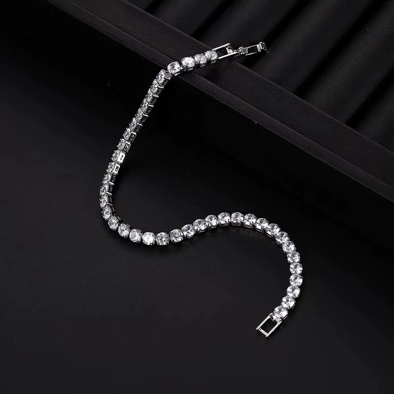 New Luxury Gold Silver Color on Hand Princess Bracelet Bangle for Women Anniversary Gift Jewelry Wholesale thumbnail 5
