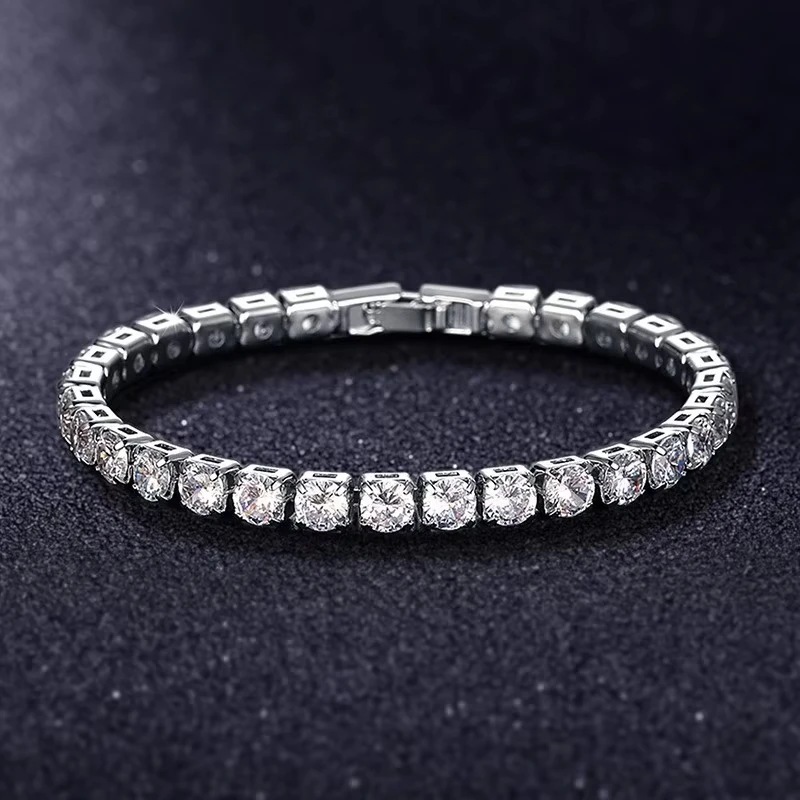 New Luxury Gold Silver Color on Hand Princess Bracelet Bangle for Women Anniversary Gift Jewelry Wholesale