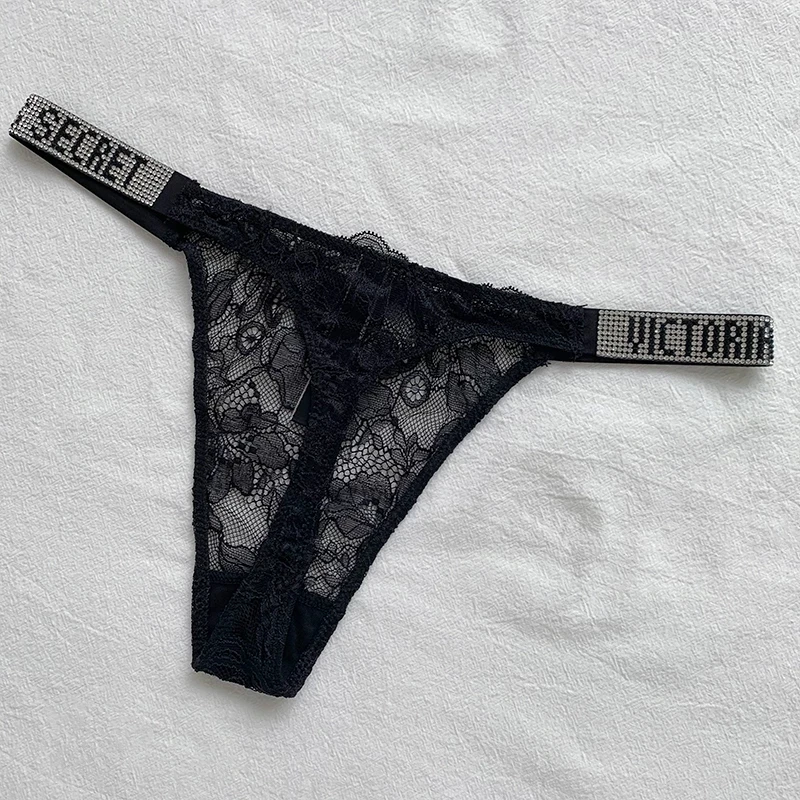 2025 New Sexy Pink Brand Lingerie Female Intimate Underwear Rise Women Panties Bra Rhinestone Letter Comfort Brief thumbnail 6