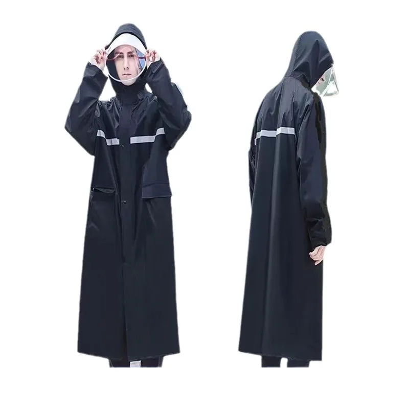 Full-Length Electric Motorcycle Raincoat Adult Single-Person Women's Style Riding Rainwear Thick Oxford Cloth PVC Lining thumbnail 5