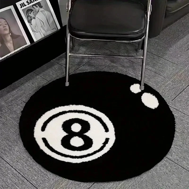 VIKAMA Black 8-Piece Billiards Carpet - Soft Fuzzy Living Room Floor Mat - Bedside Rug For Bedroom - Ideal For Soft Home Decor thumbnail 4