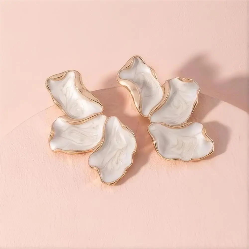Cefiri Gold Plated Irregular Petal Earring For Women Unique Statement Flower Dangle Earrings Trendy Jewelry Gift thumbnail 4