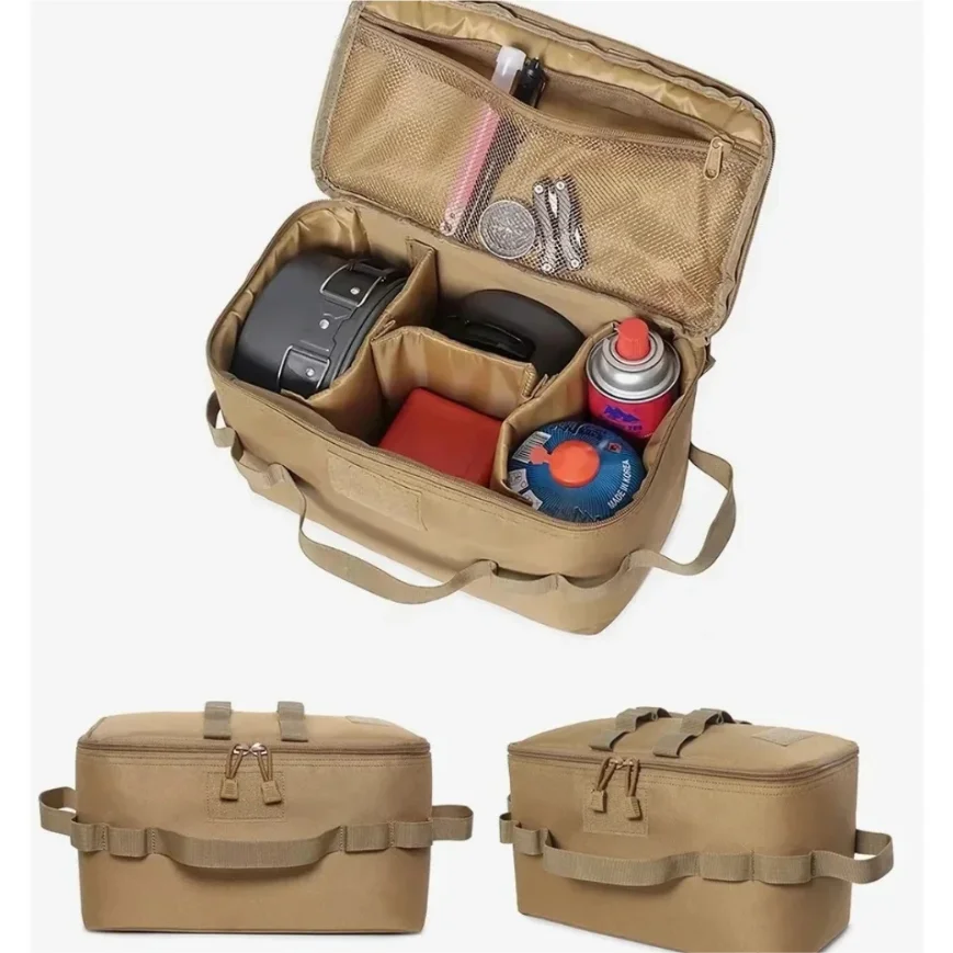 Heavy Duty Outdoor Camping Storage Bag with Large Capacity for Gas Stove Canister Pot and Cookware Utensils Organizer thumbnail 4