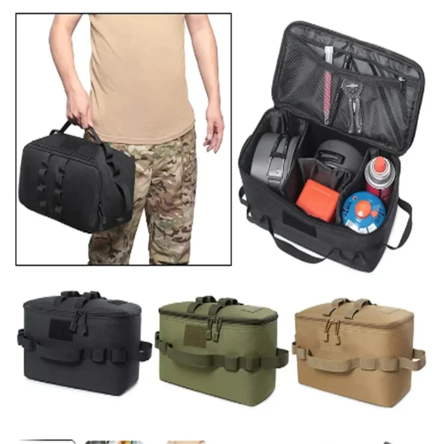 Heavy Duty Outdoor Camping Storage Bag with Large Capacity for Gas Stove Canister Pot and Cookware Utensils Organizer thumbnail 6