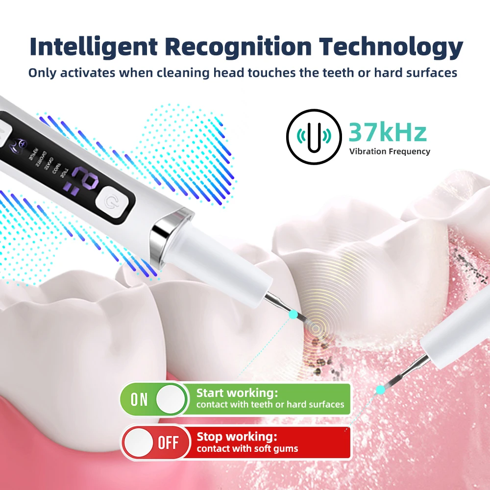 Electric Ultrasonic Dental Scaler 5 Modes Calculus Oral Tartar Remover Tooth Stain Cleaner Teeth Whitening Oral Care thumbnail 2