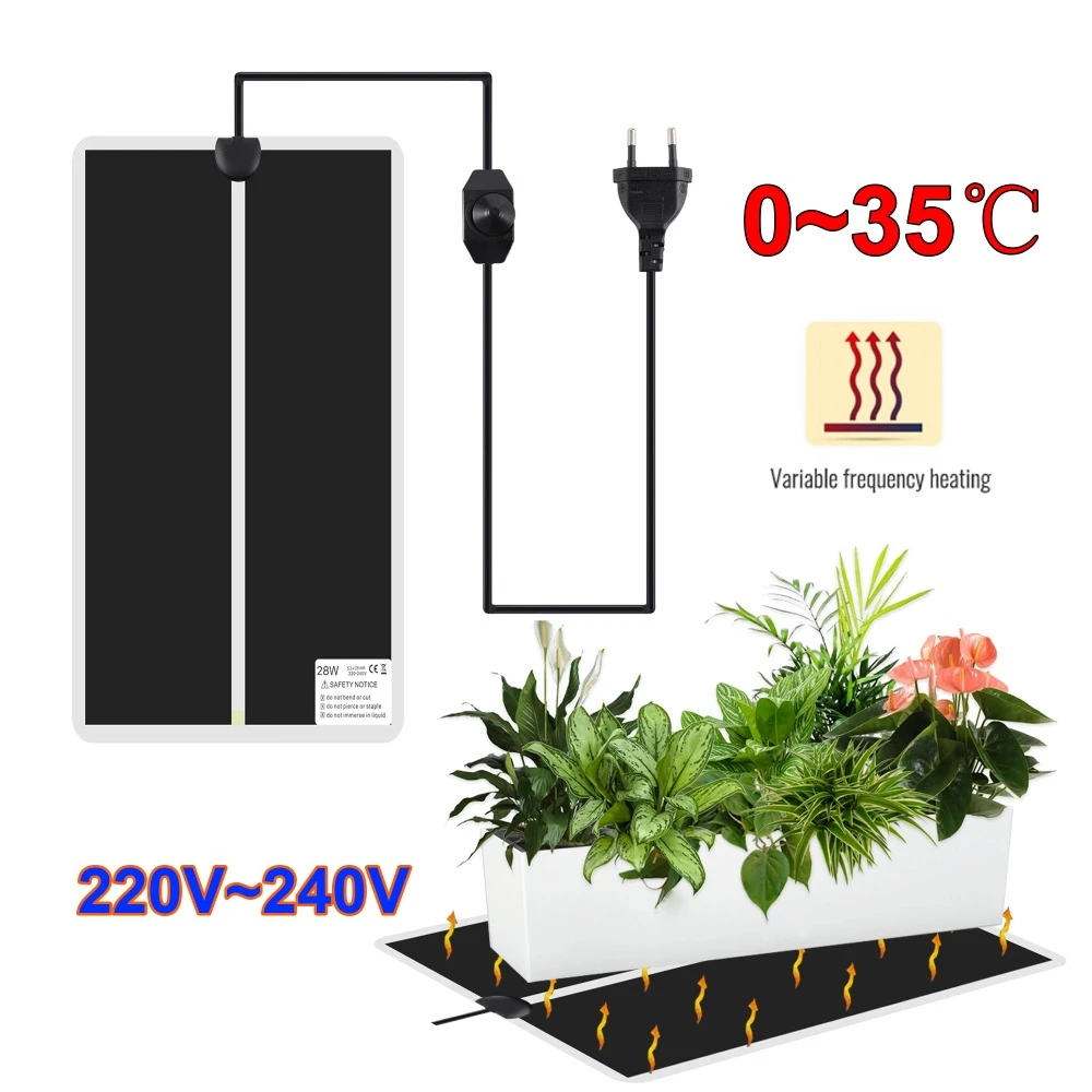5~28W Seedling Heat Mat Anti-cold 220V~240V Germination Propagation Warm Pad Plant Flower Vegetable with Temperature Controller thumbnail 3
