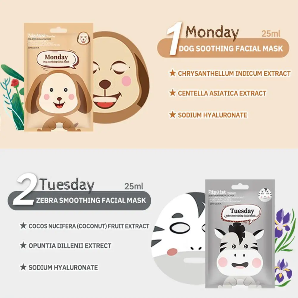 Cartoon Facial Mask Moisturizing Hydrating Mask Deep Moisturizing Tender Skin Mask Dog Panda Pig Animal Mask Skin Care Makeup thumbnail 6
