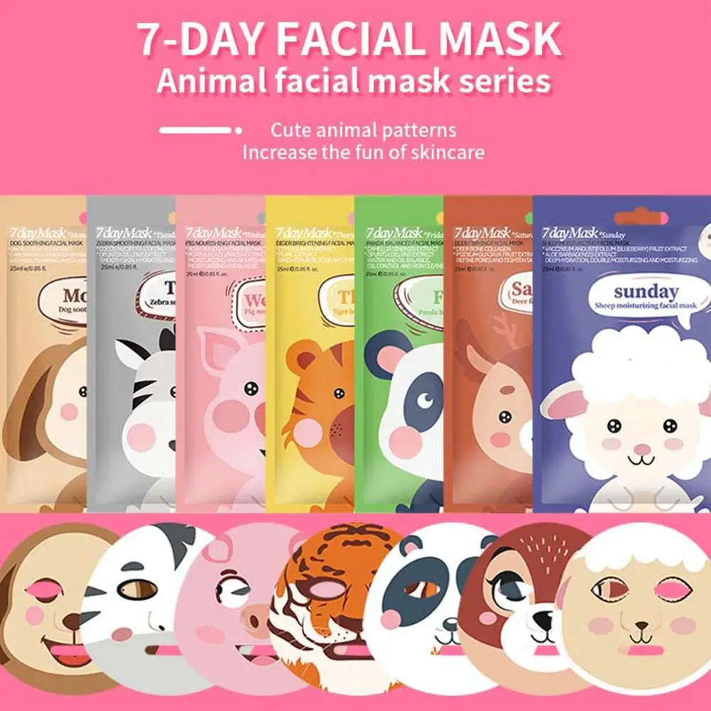 Cartoon Facial Mask Moisturizing Hydrating Mask Deep Moisturizing Tender Skin Mask Dog Panda Pig Animal Mask Skin Care Makeup thumbnail 4