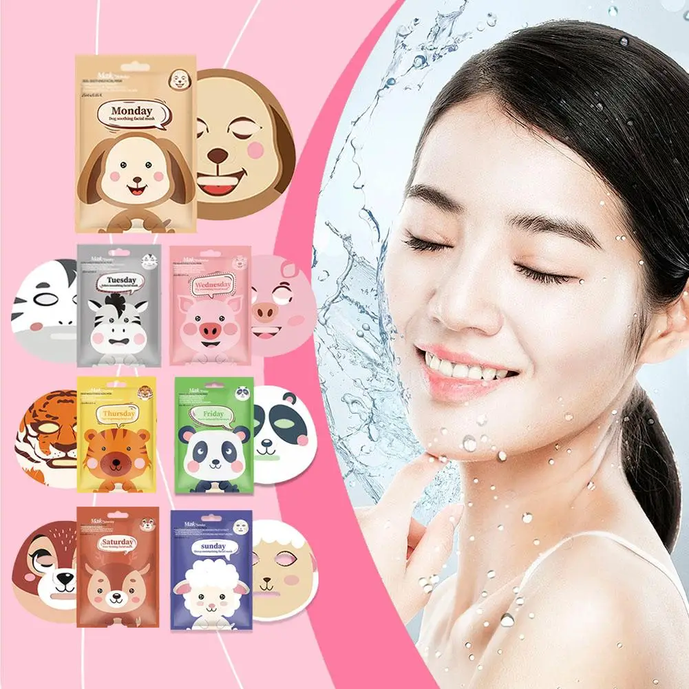 Cartoon Facial Mask Moisturizing Hydrating Mask Deep Moisturizing Tender Skin Mask Dog Panda Pig Animal Mask Skin Care Makeup thumbnail 2