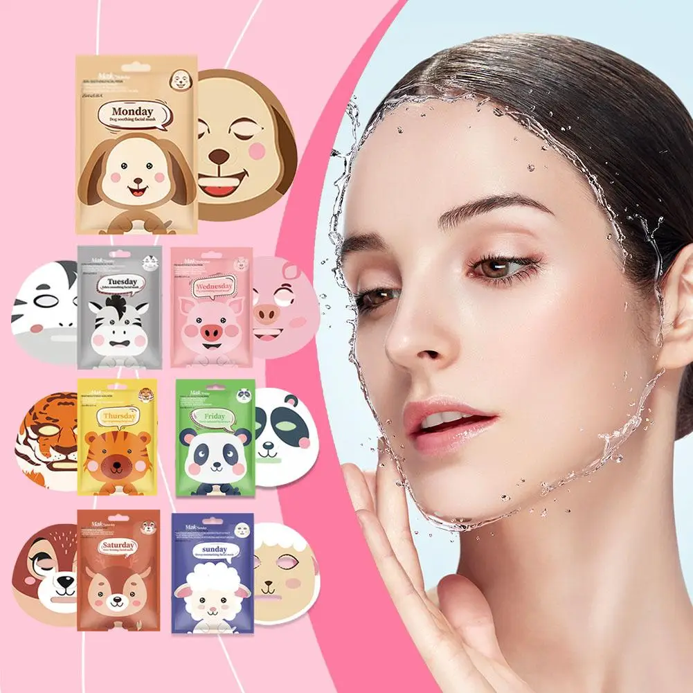 Cartoon Facial Mask Moisturizing Hydrating Mask Deep Moisturizing Tender Skin Mask Dog Panda Pig Animal Mask Skin Care Makeup thumbnail 3
