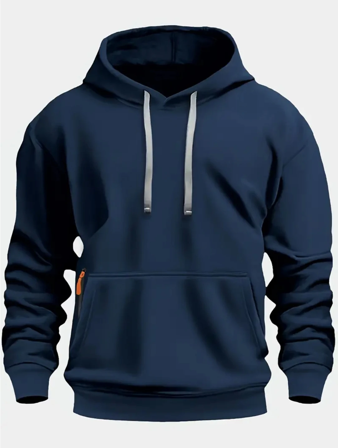 Fall/winter New Arrival Men's fleece Hoodie High Quality Solid Color Hooded Sweatshirt Male Fashionable street style sweatshirt thumbnail 5