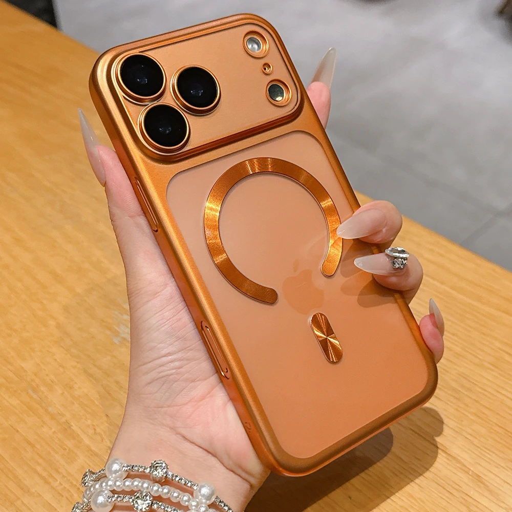 Luxury Matte Translucent Magnetic Case For iPhone 17 Pro Max 17Pro 17 Air For Magsafe Wireless Charging Camera Protector Cover thumbnail 2