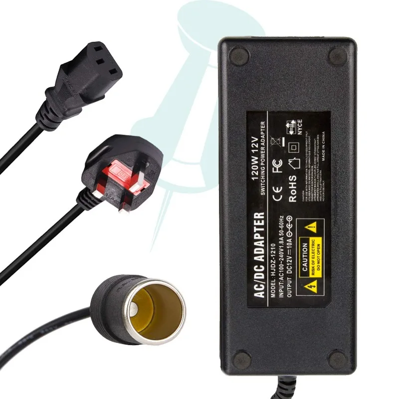 For AC Adapter DC 110V/ 220V To 12V 5A Supply Lighter Home Car Power Adapter Cigarette Lighter Socket Power Converter thumbnail 4
