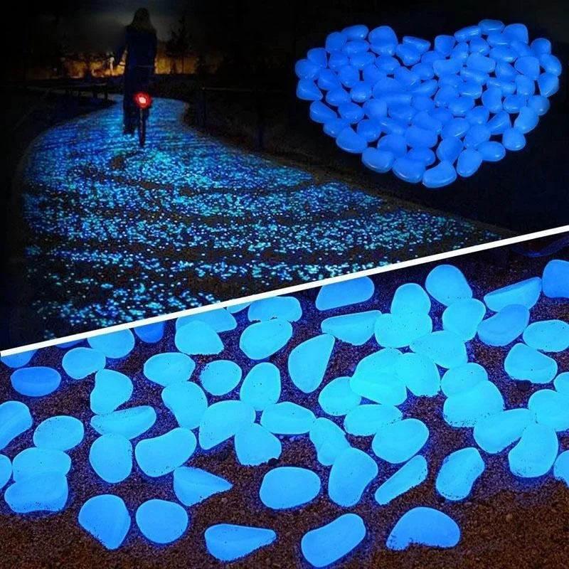 100pcs Glow In The Dark Pebbles, Resin Luminous Stones For Landscape, Garden Paths, Potted Plants, Parks, Aquarium Decor, thumbnail 6