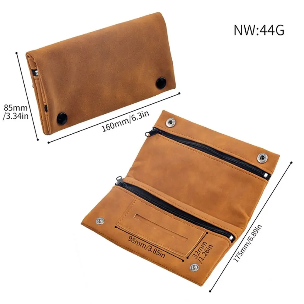 Multifunctional Frosted Leather Tobacco Lighter Pouch Foldable Portable Cigarette Bag Smoking Accessorie Tobacco Storage Bag thumbnail 6