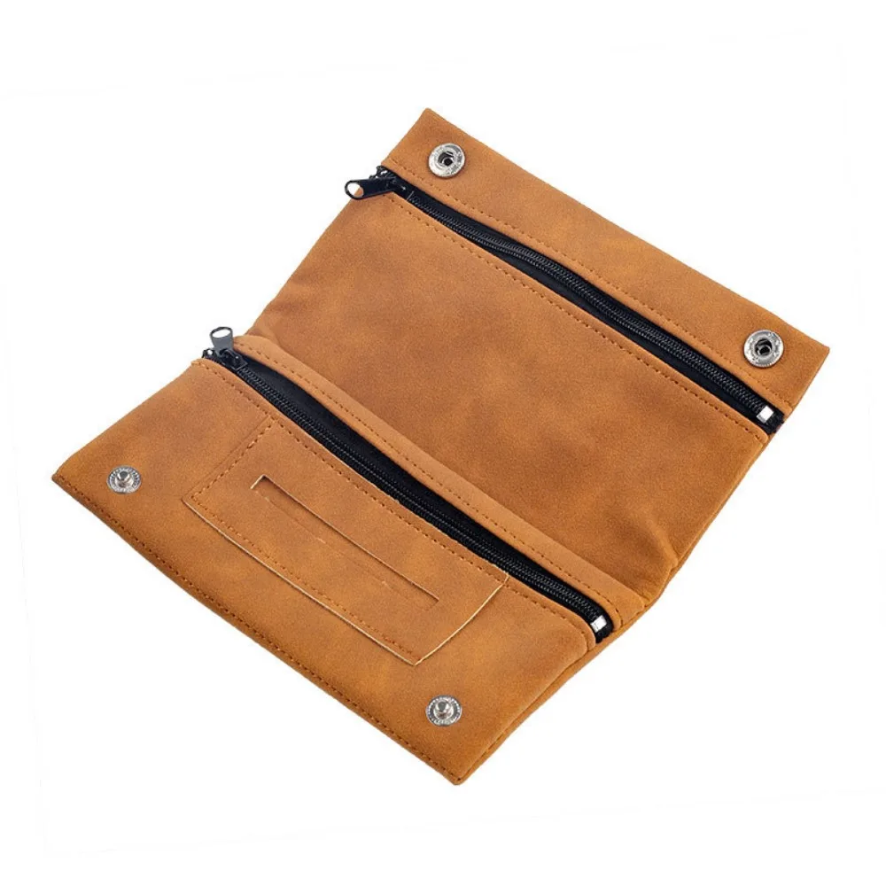 Multifunctional Frosted Leather Tobacco Lighter Pouch Foldable Portable Cigarette Bag Smoking Accessorie Tobacco Storage Bag