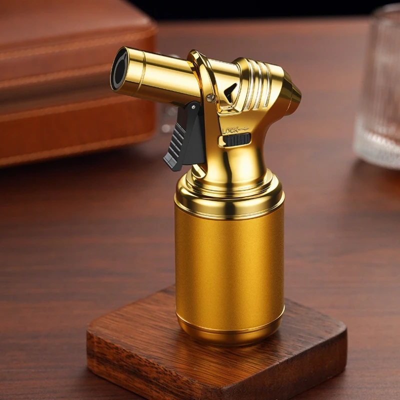 Butane Torch Gas Lighter Windproof Metal Inflatale Smoking Accessories and Outdoor Cigar Ignition Tool High Flame Flamethrower thumbnail 5