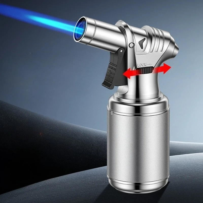 Butane Torch Gas Lighter Windproof Metal Inflatale Smoking Accessories and Outdoor Cigar Ignition Tool High Flame Flamethrower thumbnail 4