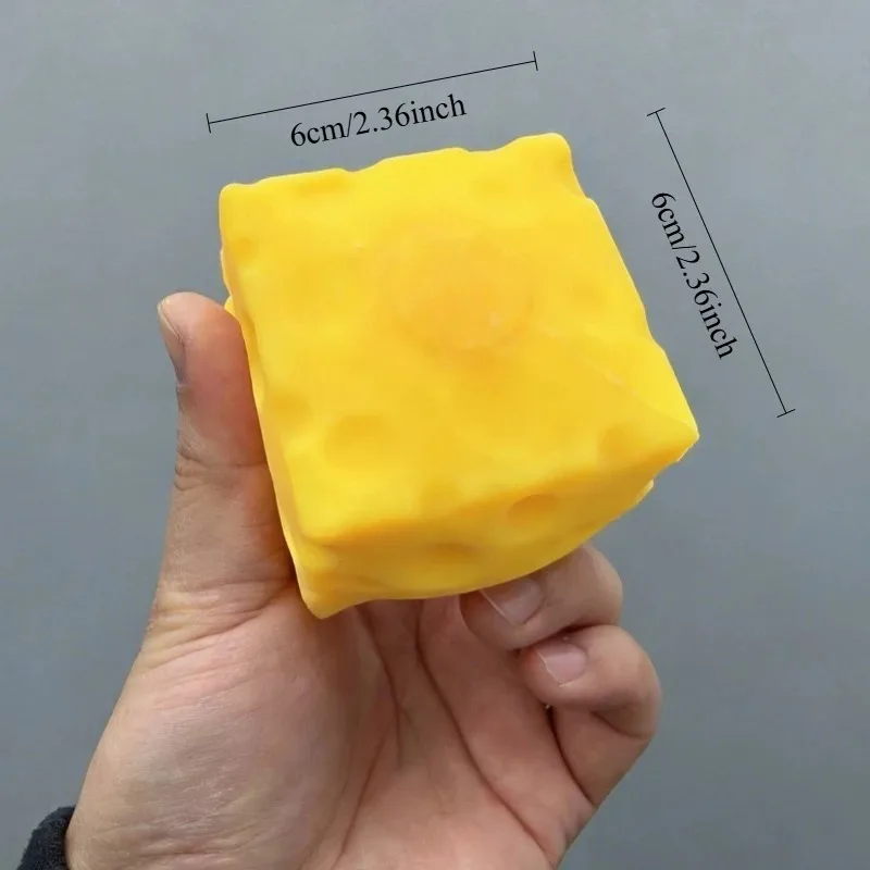 Squishy Square Cheese Squeeze Toys Slow Rebound Push Stress Relief Sensory Toy Soft Butter Cheese Fidget Toy Christmas Present thumbnail 2