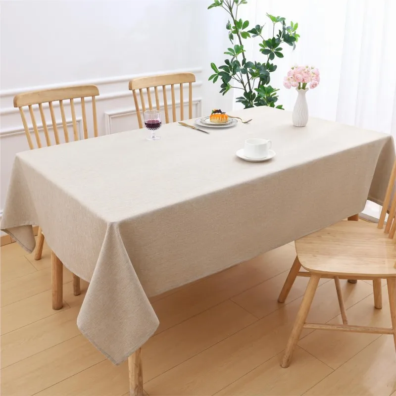 Homaxy Restuarant Rectangle Linen Tablecloths Waterproof Wipeable Fabric Table cloths Kitchen Dining Dirt-Repellent Table Covers thumbnail 2
