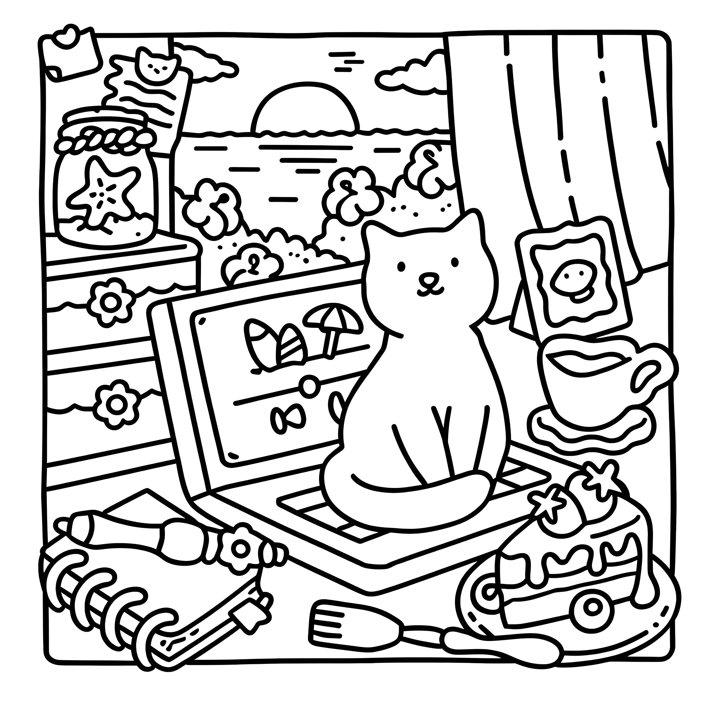 Cat Moments Adult Coloring Book Unique Book for Relaxation Upgraded Paper for Comfortable Coloring Perfect Gift Friend thumbnail 6