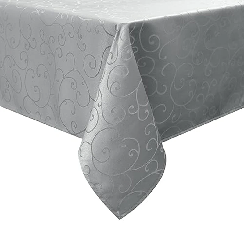 Homaxy Washable Rectangular Tablecloths Kitchen Resturant Easy Care Table Cloths Scratch-Resistant Polyester Damask Table Cloths