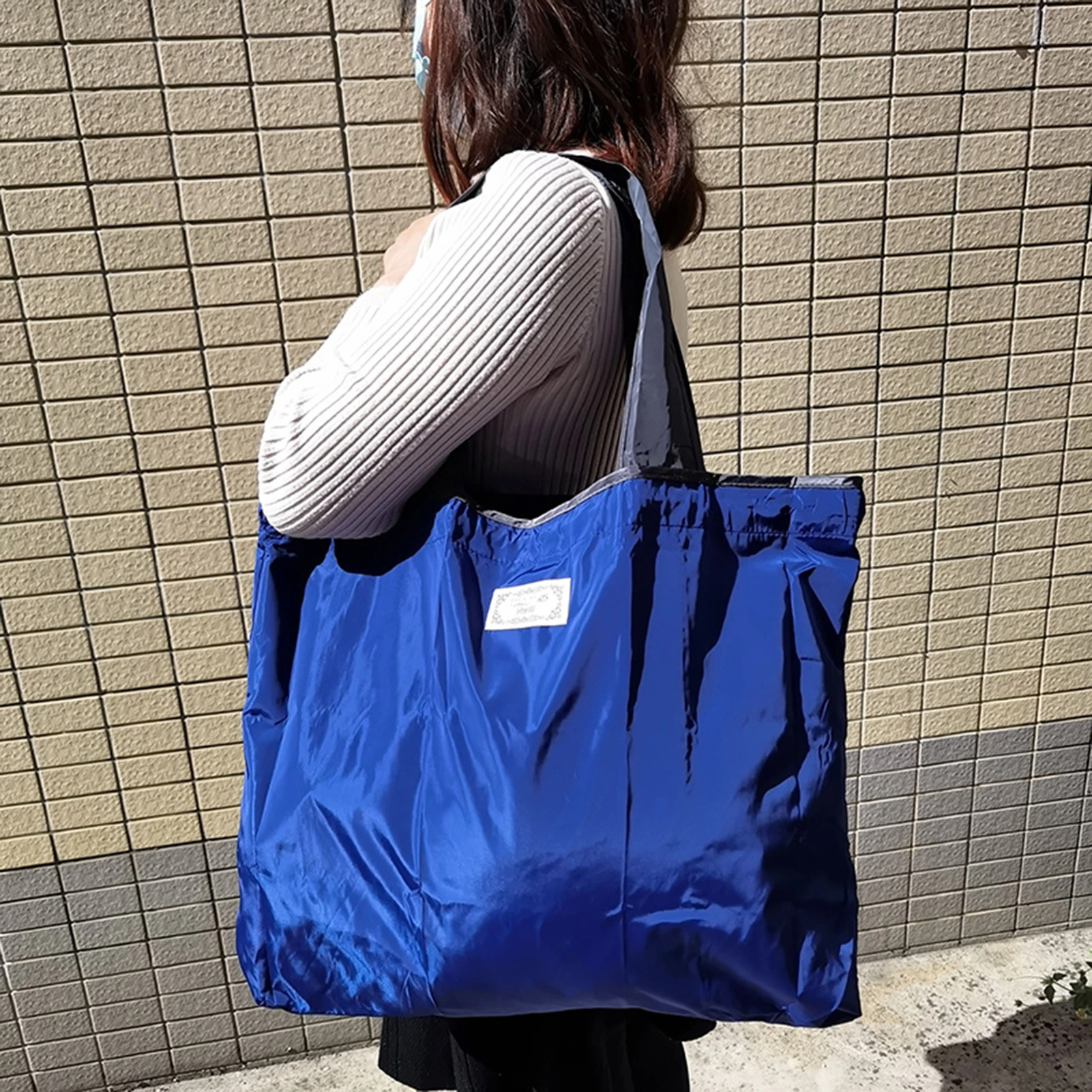 Portable Foldable Shopping Bag Simple Organizer Storage Shopper Handbag Suitable for Teen Girls Women thumbnail 5