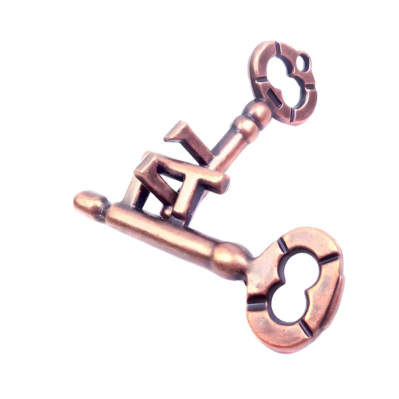 Metal Brain Teaser Puzzles Key IQ Logic Test Challenge Educational Toys Disentanglement Games Magic Tricks Prop Kids Adults