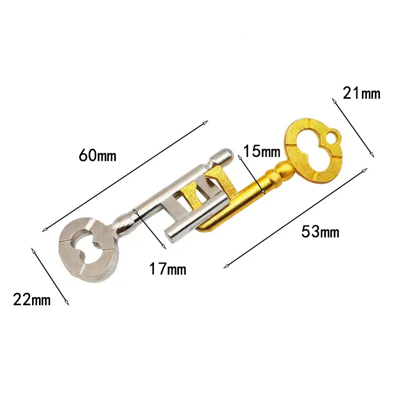 Metal Brain Teaser Puzzles Key IQ Logic Test Challenge Educational Toys Disentanglement Games Magic Tricks Prop Kids Adults thumbnail 3