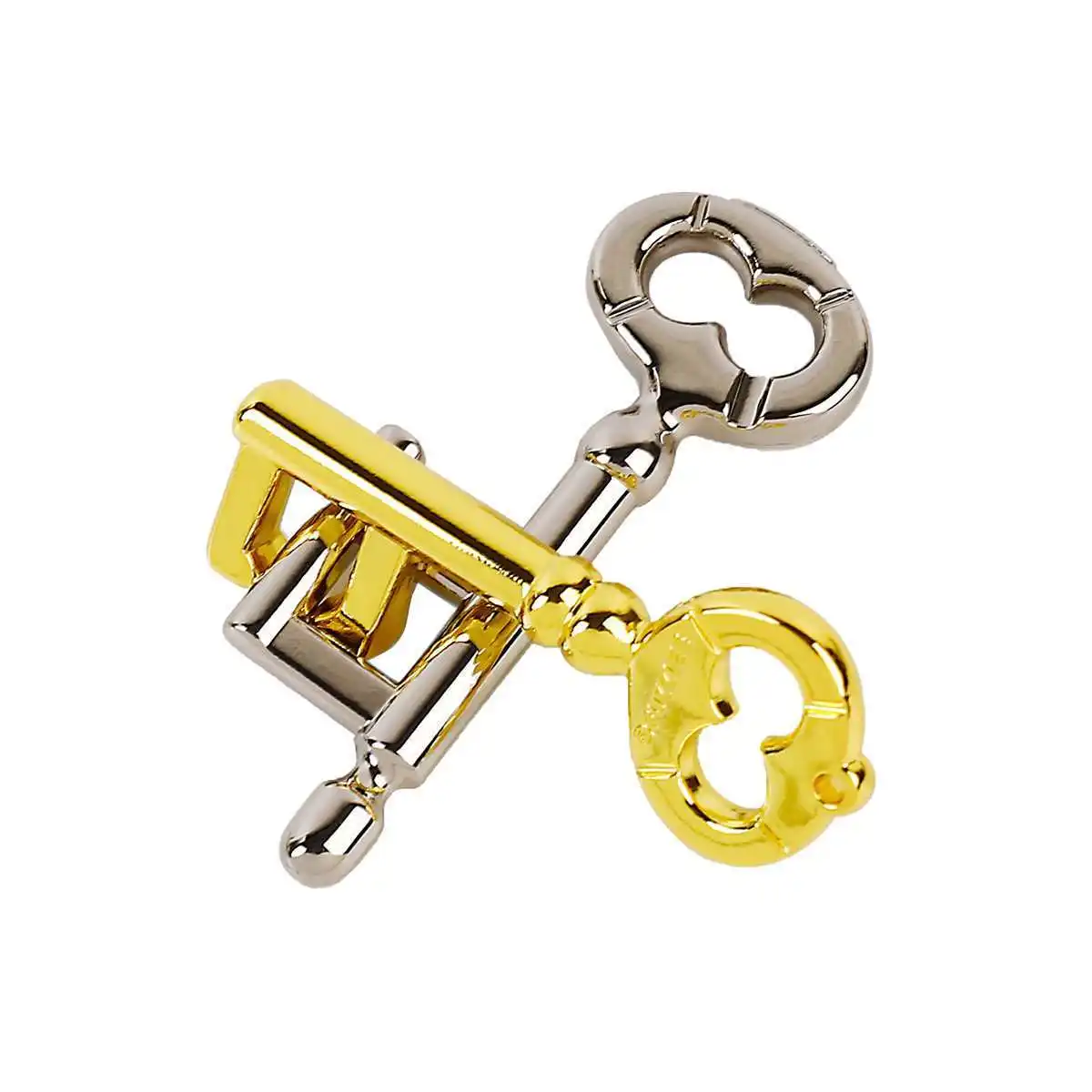 Metal Brain Teaser Puzzles Key IQ Logic Test Challenge Educational Toys Disentanglement Games Magic Tricks Prop Kids Adults thumbnail 2