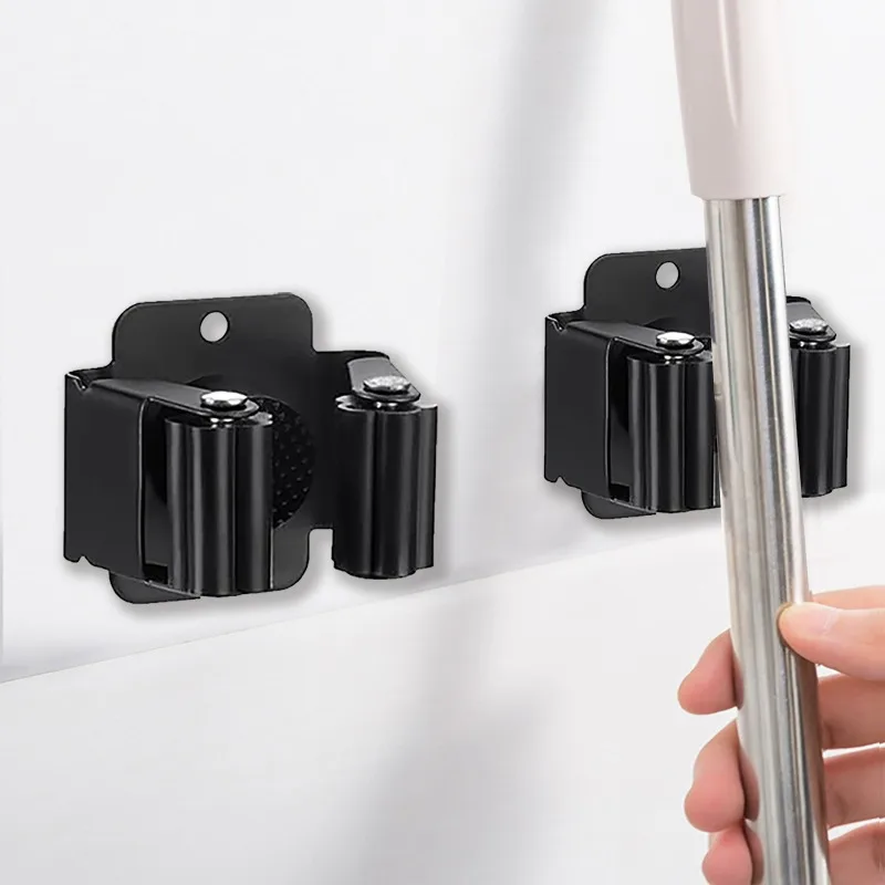 Wall Mounted Mop Clips Holder with Screw Mop Organizer Rack Brush Broom Hanging Hanger Hooks Garden Kitchen Bathroom Rack thumbnail 2